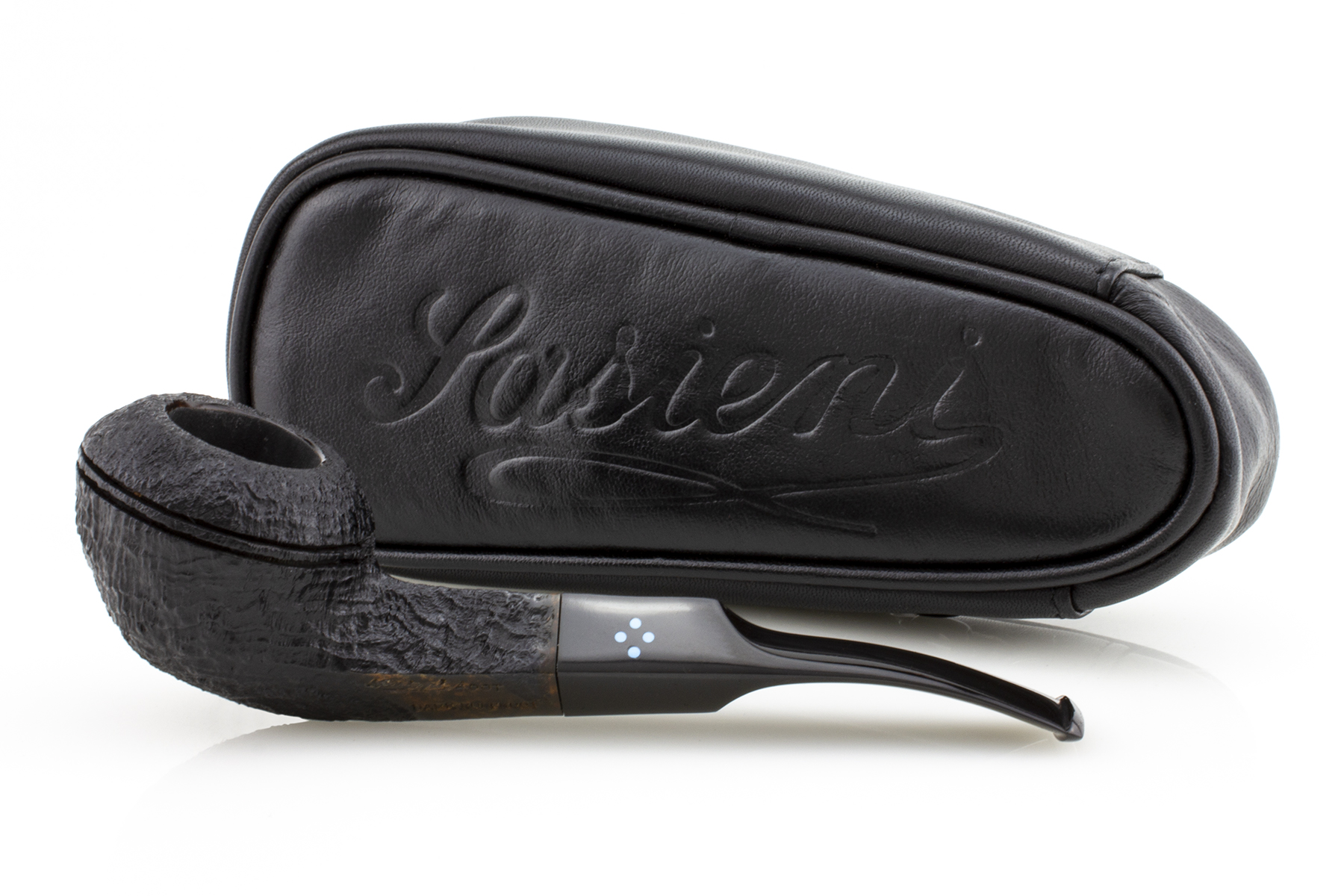 PIPA SASIENI 4 DOT RUFF ROOT DARK SANDBLASTED PASY25-SA4DOTRRDS-03 BENT BULLDOG PASY25-SA4DOTRRDS-03-BENTBUL