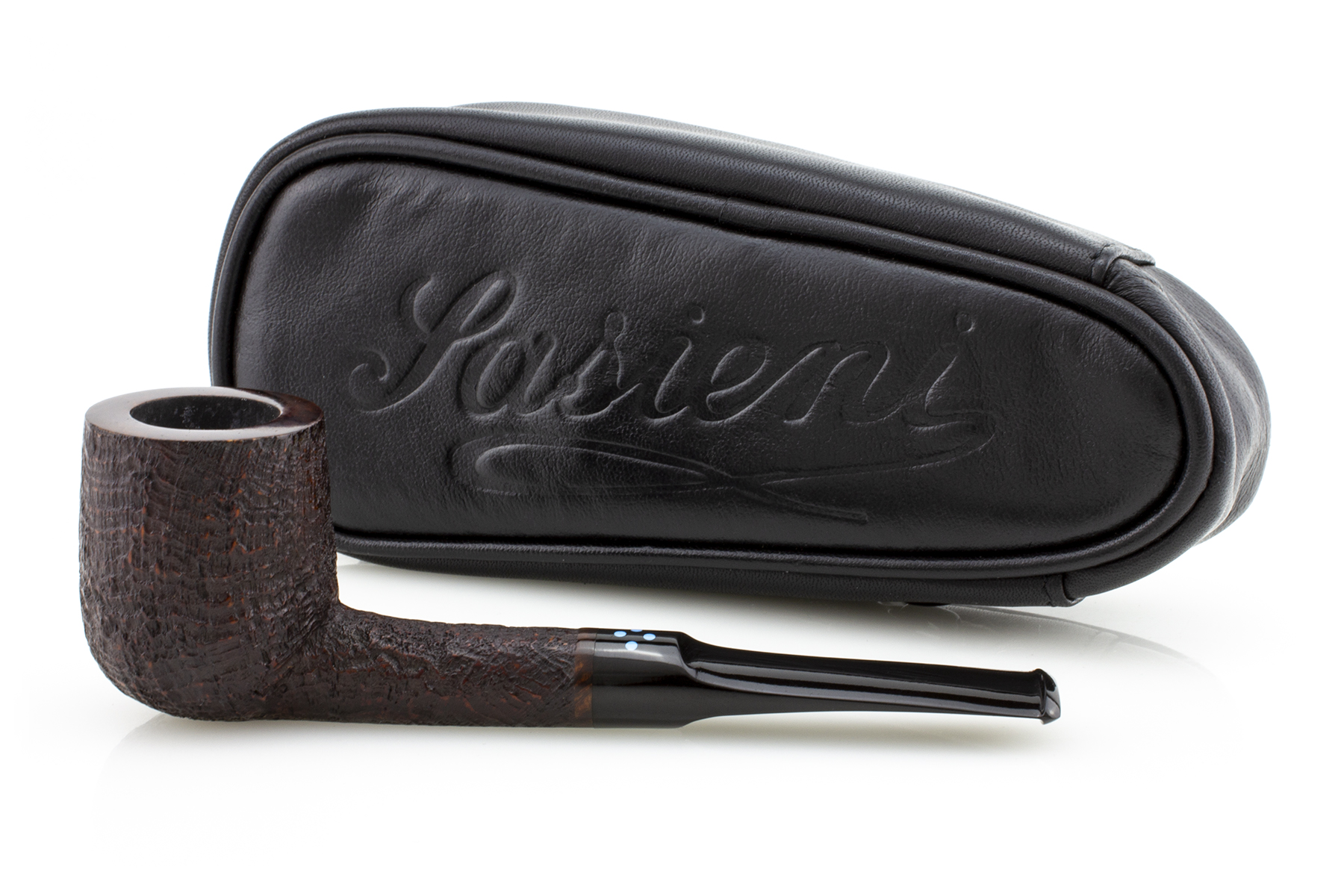 PIPA SASIENI 4 DOT RUFF ROOT WALNUT SANDBLASTED PASY25-SA4DOTRRWS-04 BILLIARD SELLATA PASY25-SA4DOTRRWS-04-BILSEL