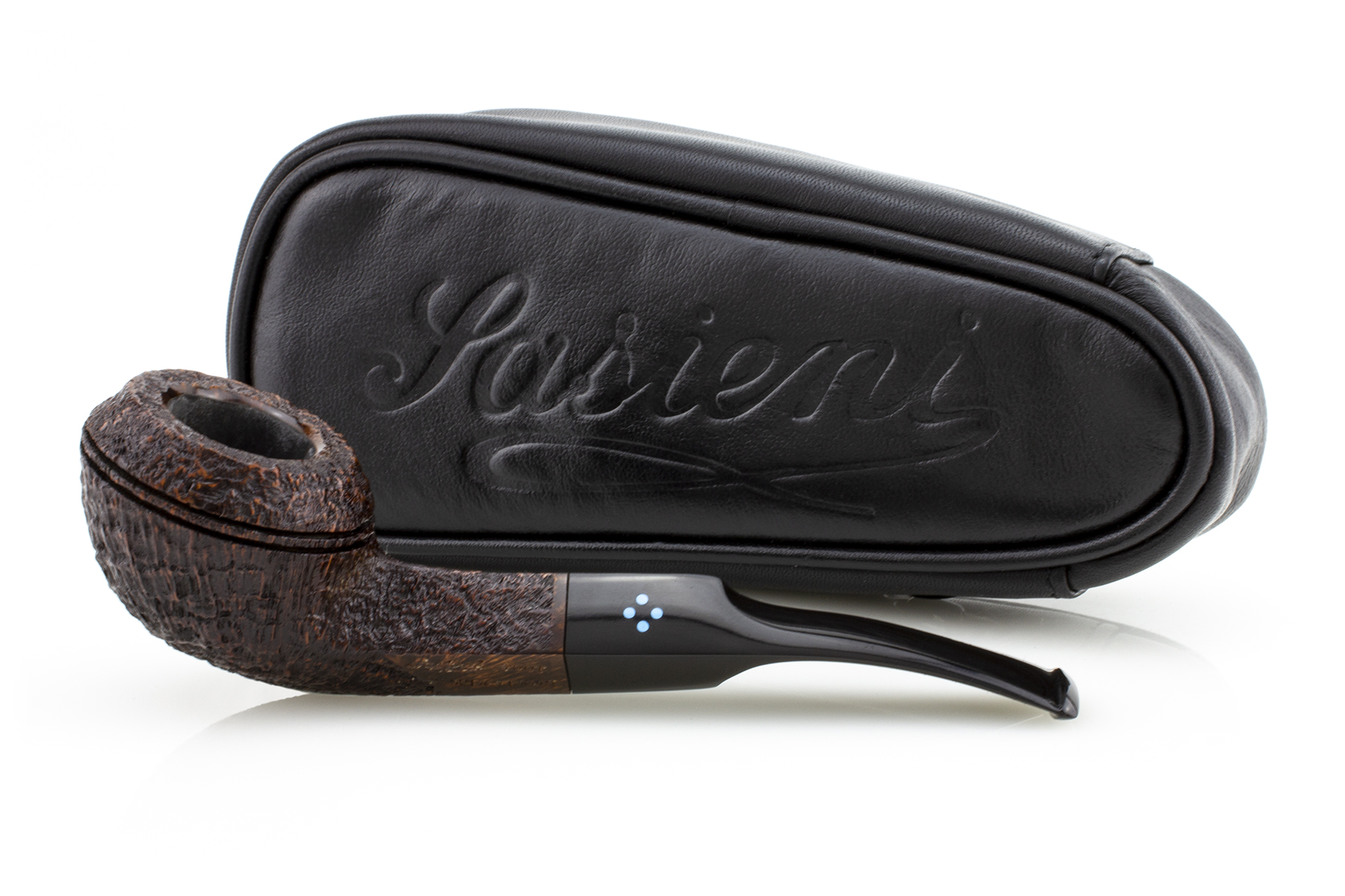 PIPA SASIENI 4 DOT RUFF ROOT WALNUT SANDBLASTED PASY25-SA4DOTRRWS-05 BENT BULLDOG PASY25-SA4DOTRRWS-05-BENTBUL