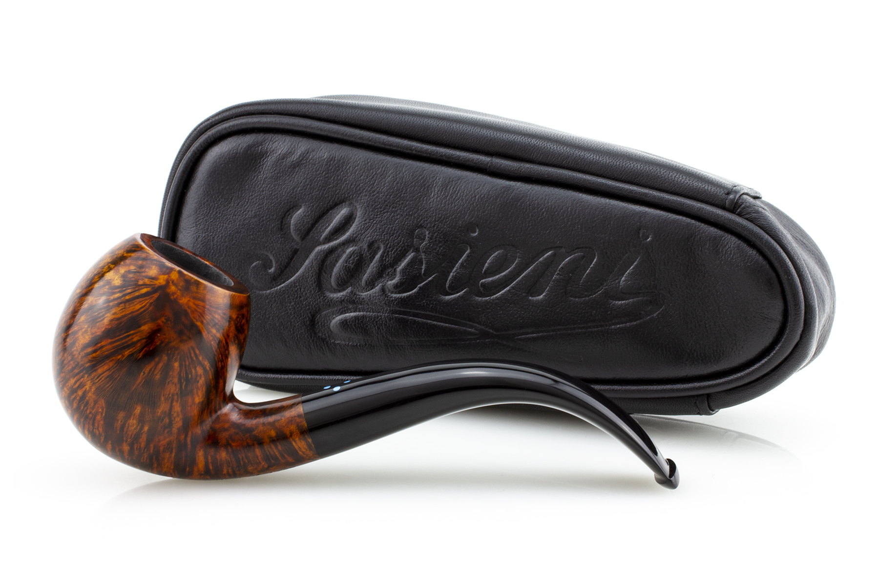 PIPA SASIENI 4 DOT WALNUT POLISHED PASY25-SA4DOTWP-01 FULL BENT BILLIARD PASY25-SA4DOTWP-01-FULLBENTBIL