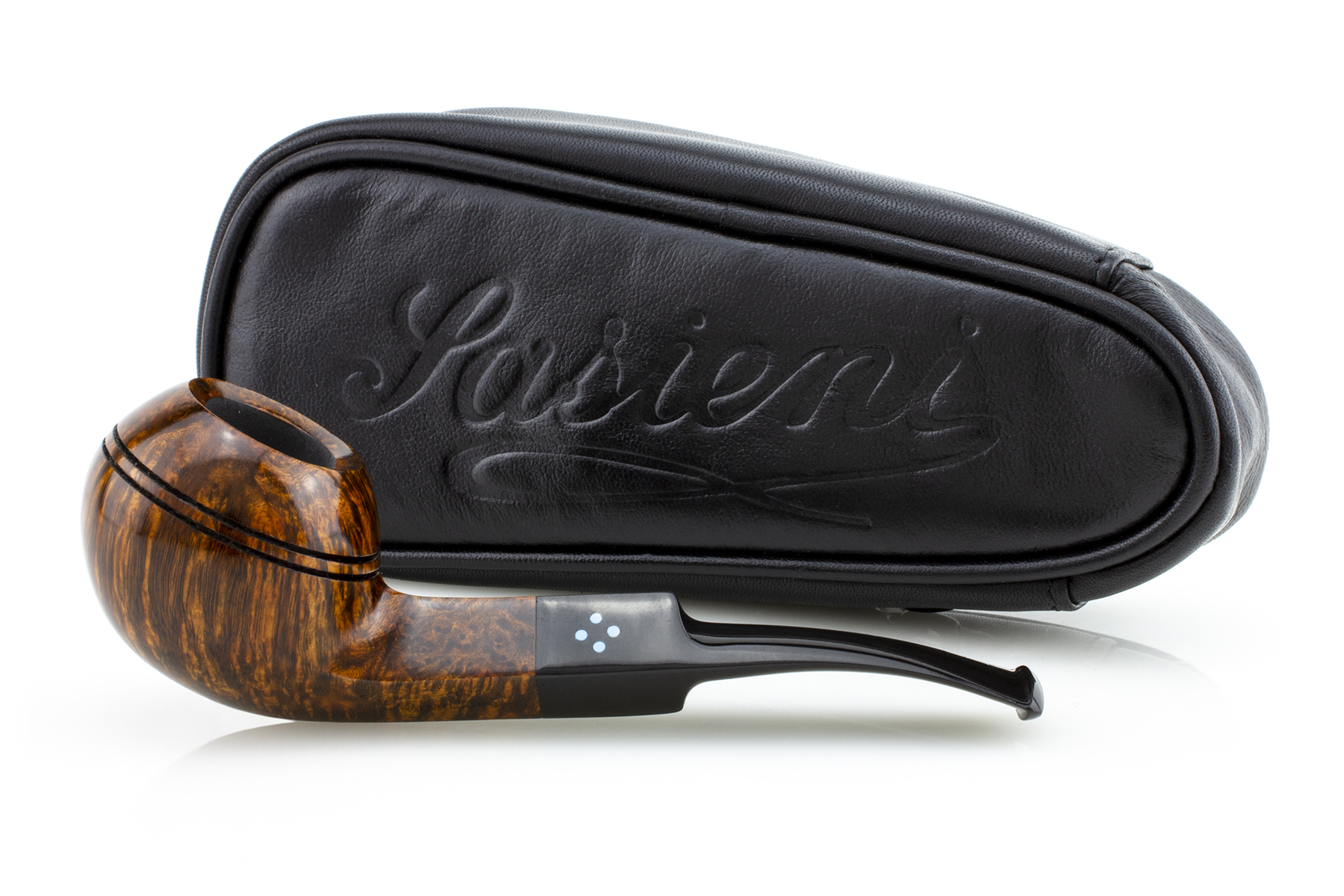 PIPA SASIENI 4 DOT WALNUT POLISHED PASY25-SA4DOTWP-04 BENT RHODESIAN PASY25-SA4DOTWP-04-BENTRHO