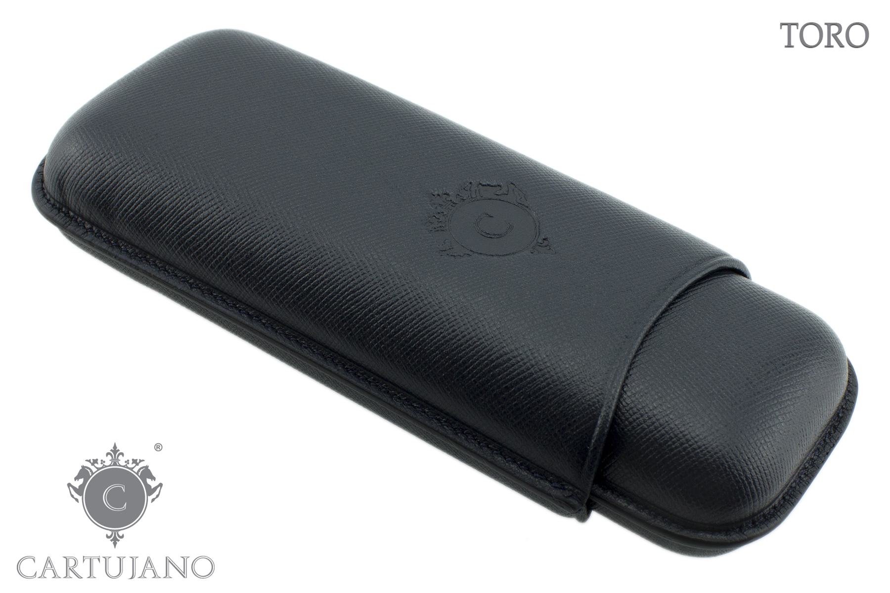 PORTASIGARI CARTUJANO PER DUE SIGARI TORO PELLE SAFFIANO NERO CJ2TO-PSNE