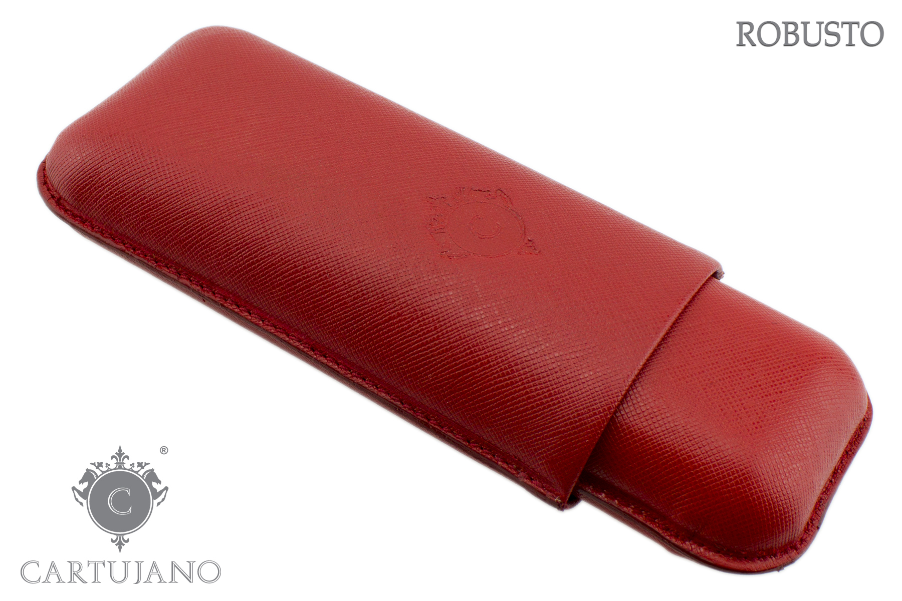 PORTASIGARI UMIDIFICATORE CARTUJANO PER DUE SIGARI ROBUSTO IN PELLE ROSSO CJ2RH-PSRO