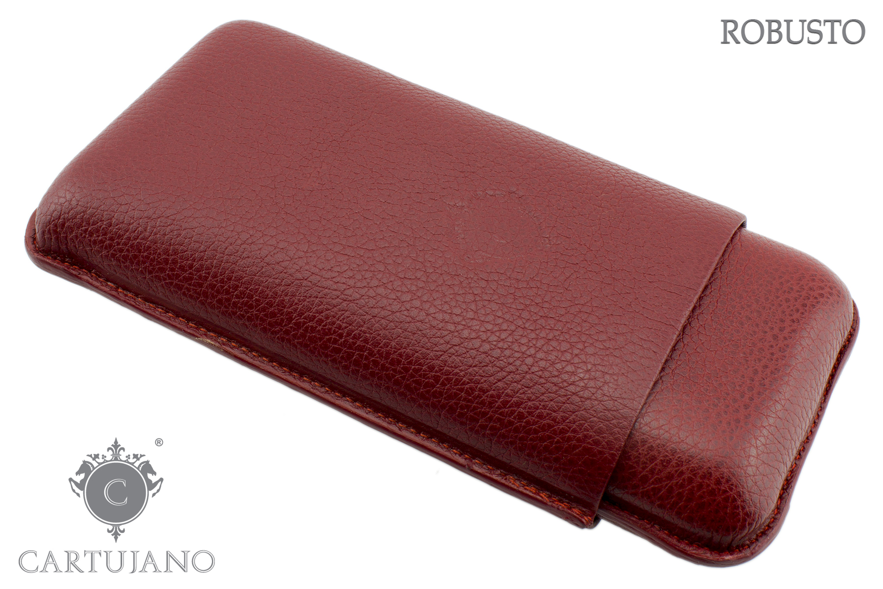 PORTASIGARI UMIDIFICATORE CARTUJANO PER TRE SIGARI ROBUSTO IN PELLE BORDEAUX CJ3ROH-PMRB