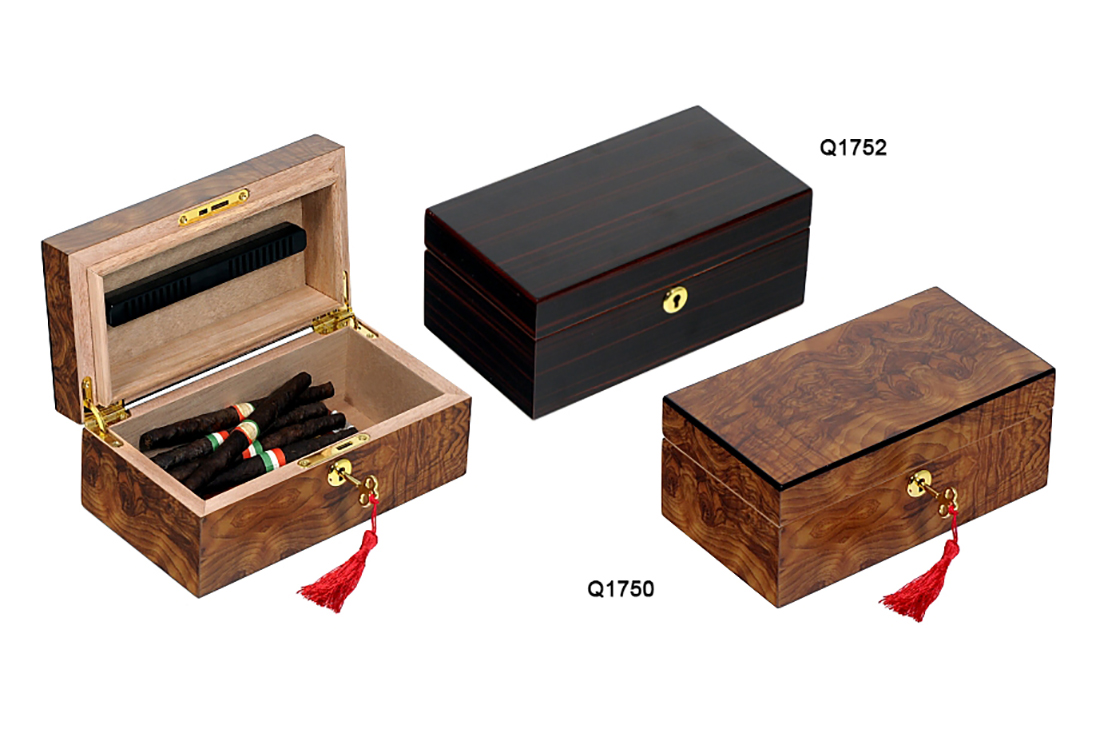 SCATOLA HUMIDOR PORTASIGARI LUBINSKI 20 TOSCANI UMIDIFICATORE LEGNO Q1750-Q1752