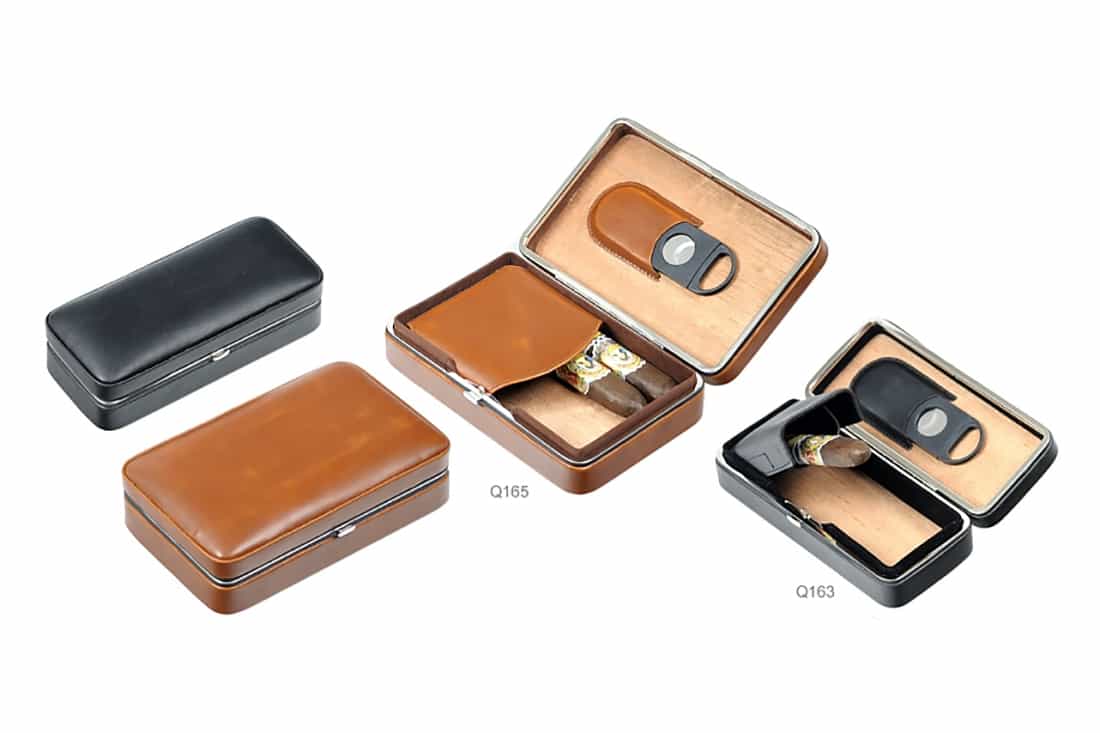 SCATOLA PORTASIGARI LUBINSKI LEGNO PELLE Q163-Q165 Q163-Q165