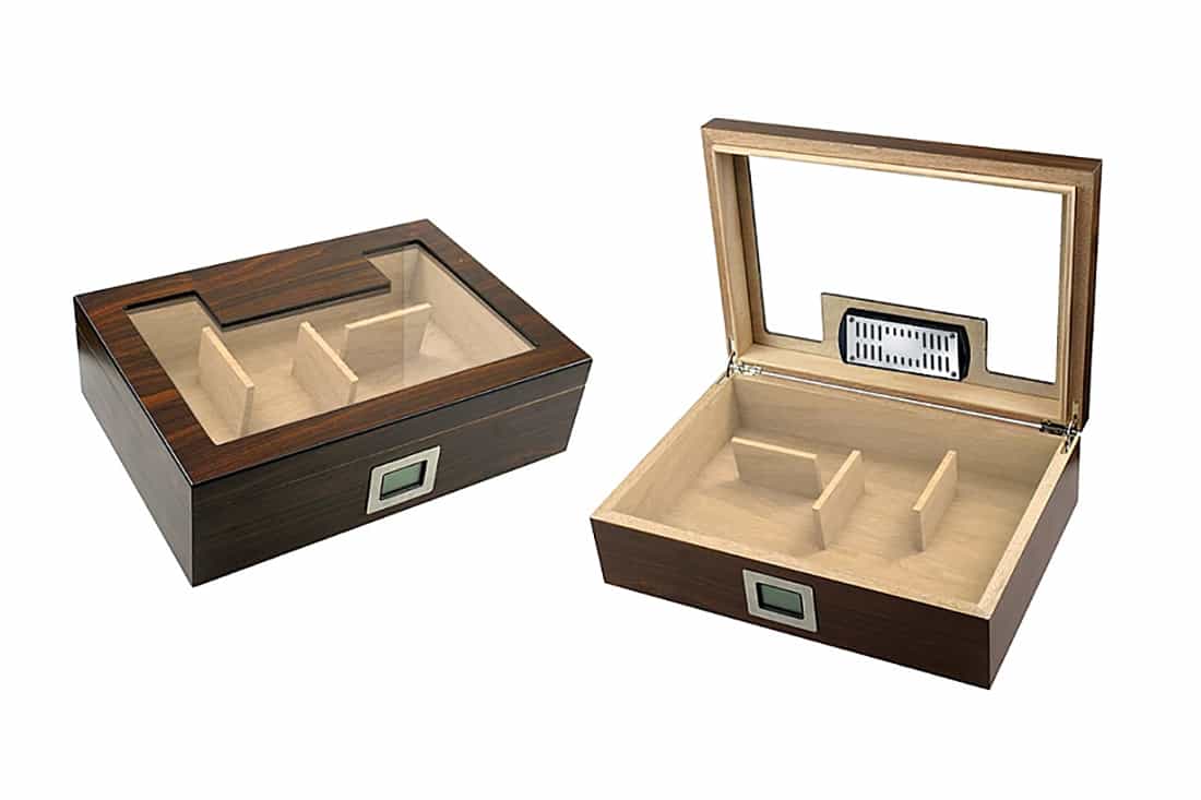 SCATOLA HUMIDOR PORTASIGARI UMIDIFICATORE 50 SIGARI LUBINSKI DIVISORI MAGNETICI Q279