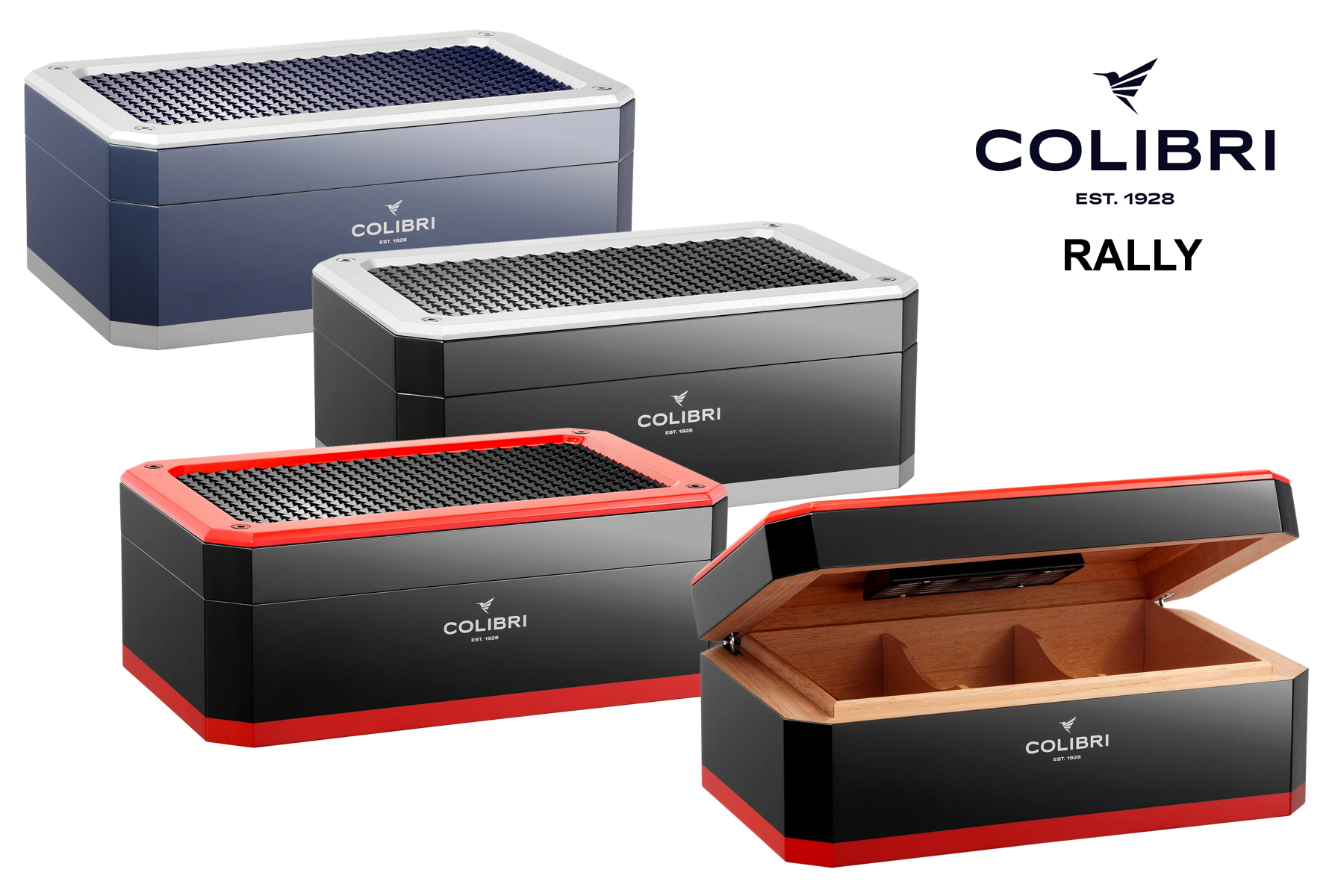 COLIBRI RALLY TABLE HUMIDIFIER HUMIDOR FOR 125 CIGARS QZ360T