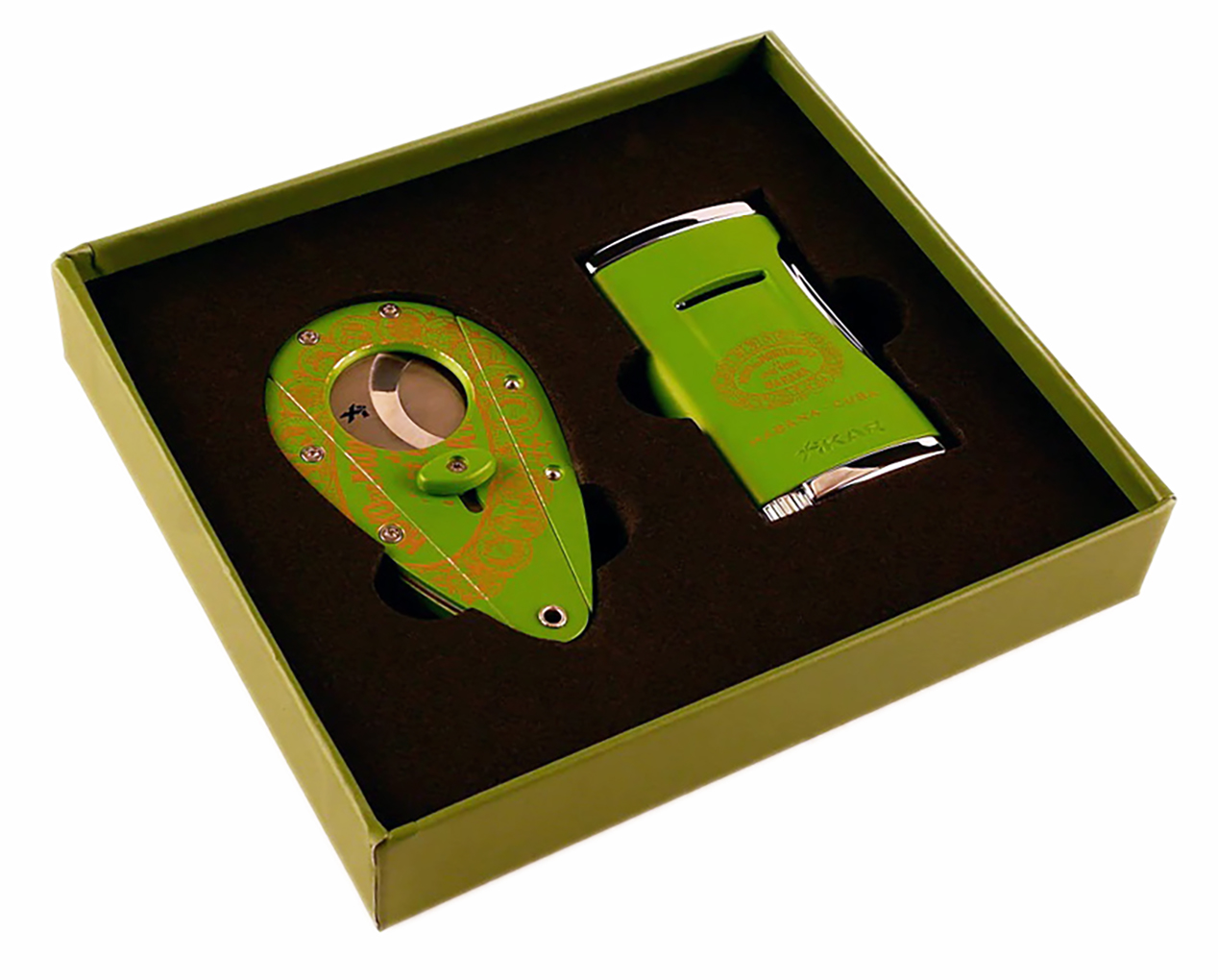 XIKAR HABANOS HOYO DE MONTERREY LIGHTER + CIGAR CUTTER SET ACCT50