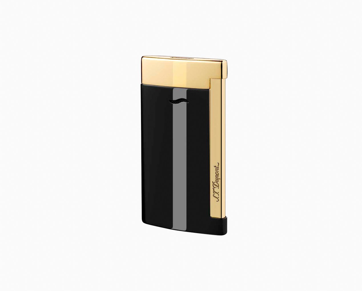 S.T. DUPONT SLIM 7 BLACK/GOLD LIGHTER 027708