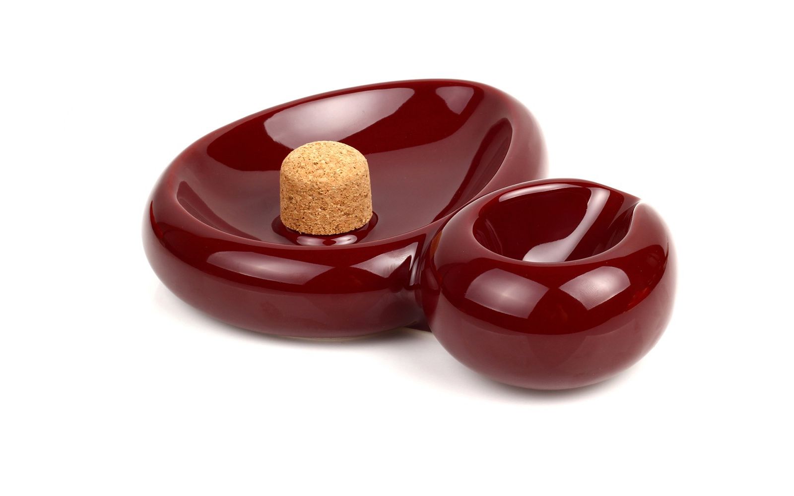 POSACENERE POSA PIPA SAVINELLI SIDECAR IN CERAMICA BORDEAUX W1012-BORDEAU