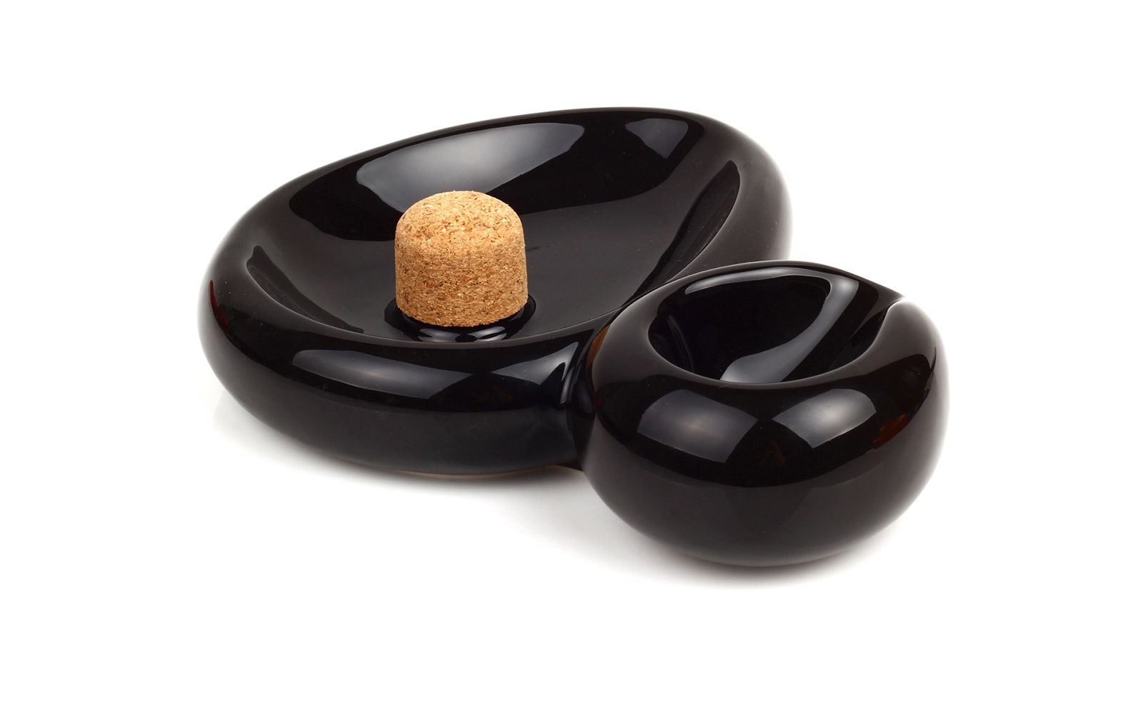 POSACENERE POSA PIPA SAVINELLI SIDECAR IN CERAMICA NERO W1012-NERO