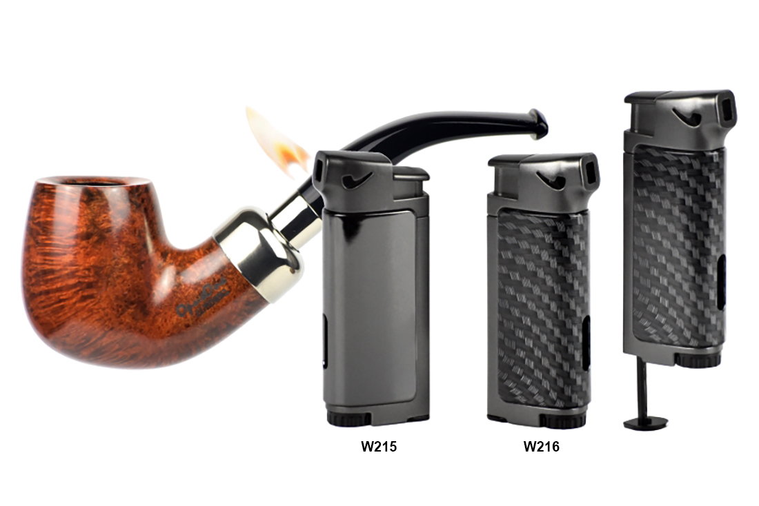 ACCENDINO PER PIPA LUBINSKI JEAN CLAUDE DUNDEE FIAMMA ORIZZONTALE CON PIGINO W215-W216